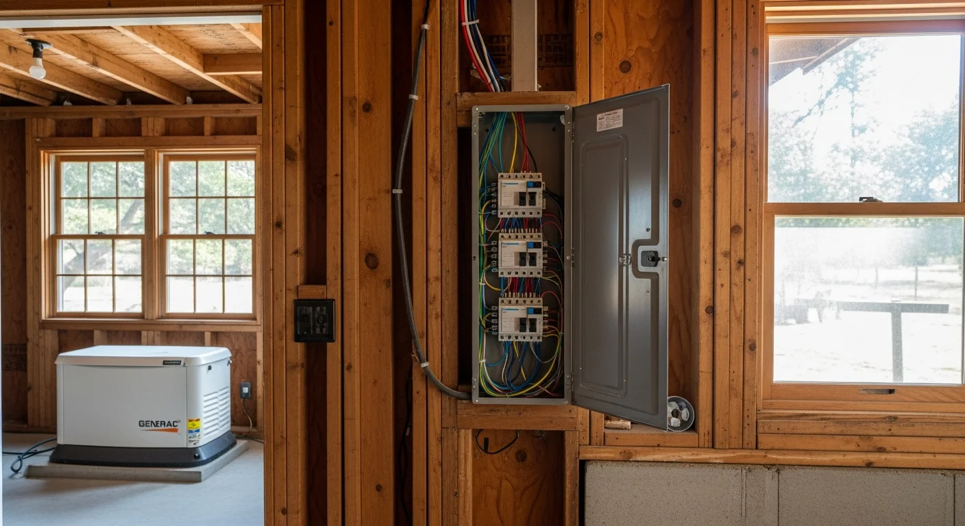 Electrician performing electrical panel upgrade work