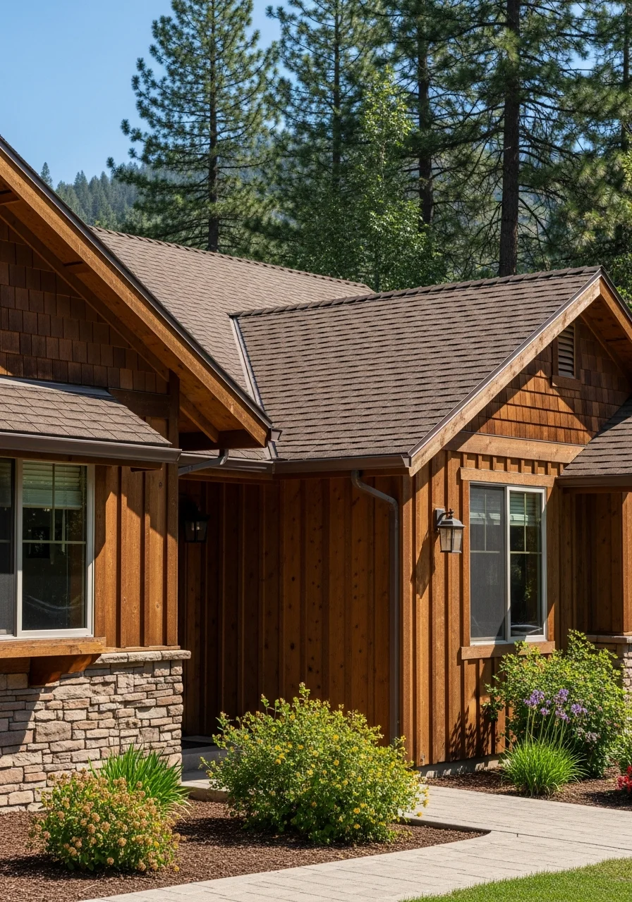 Detail of a Greenville property exterior showing careful craftsmanship and mountain character.